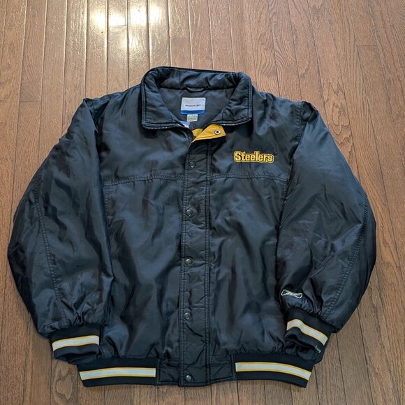 Vintage Reebok Pittsburgh Steelers Puffer Jacket - Size L - Picture 1 of 3